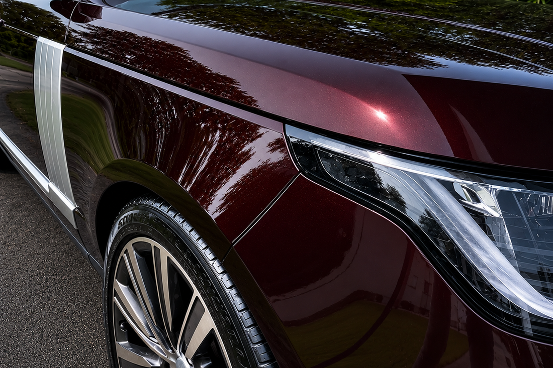 A glossy, ceramic-protected panel after a wash